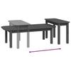 2 Piece Coffee Table Set Grey Solid Pine Wood