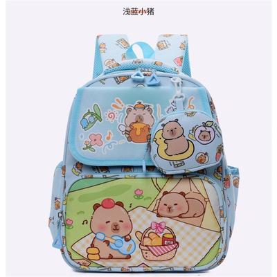 Mochila escolar 2025 nova mochila pequena de ombro duplo capivara fofa kapibara mochila pequena para escola primária mochila escolar rabub