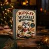 Dog Lover Christmas Gifts Husky Advent Calendar with 24 Foodie Acrylic Ornaments, 2D Flat Tree Decoration, Cute Themed Countdown Box for Home
