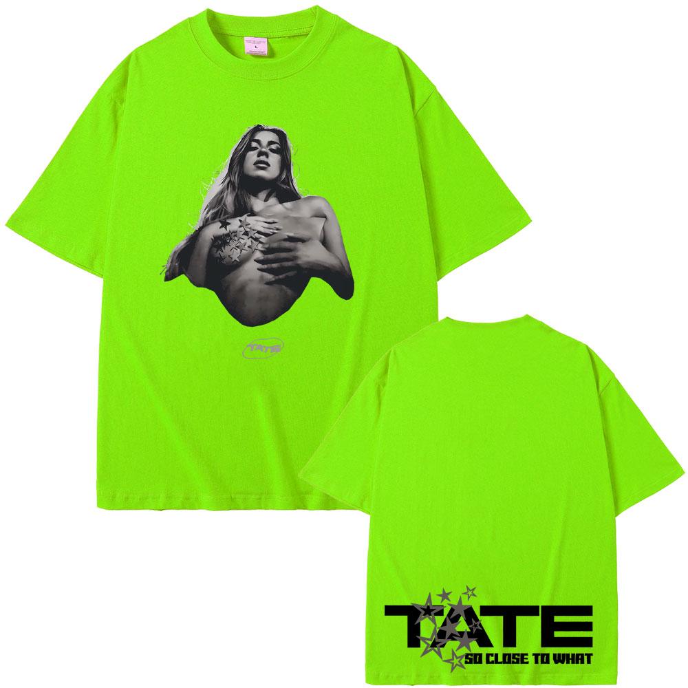Tate McRae So Close To What Miss Possessive 2025 T-shirts Men Women Fashion Vintage Oversized Short Sleeve 100% Cotton T Shirts