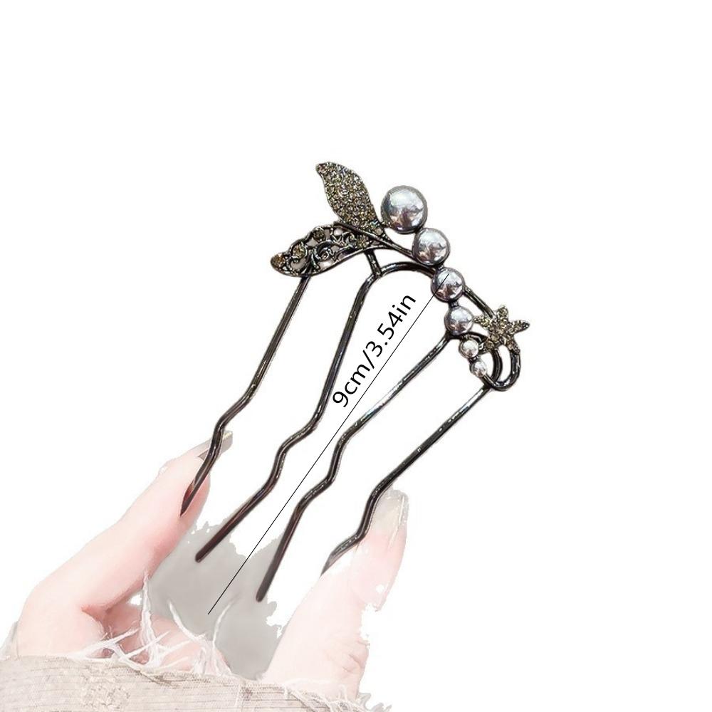1pc New Fashionable Commuter Comb Disc Hair Bead Four Toothed Comb Disc Hair Artifact Hairpin Female Hairpin Retro Insert Comb