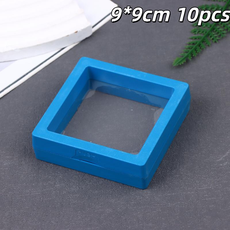 10Pcs Transparent Floating Display Box Plastic Film Jewelry Packaging Box Jewelry Necklace Ring And Collectible Storage Box