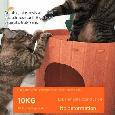 Felt Cloth Carrot Cat Nest Soft & Durable Detachable Pet Cave House Scratch Board Wear-resistant Semi-enclosed Cat Bed