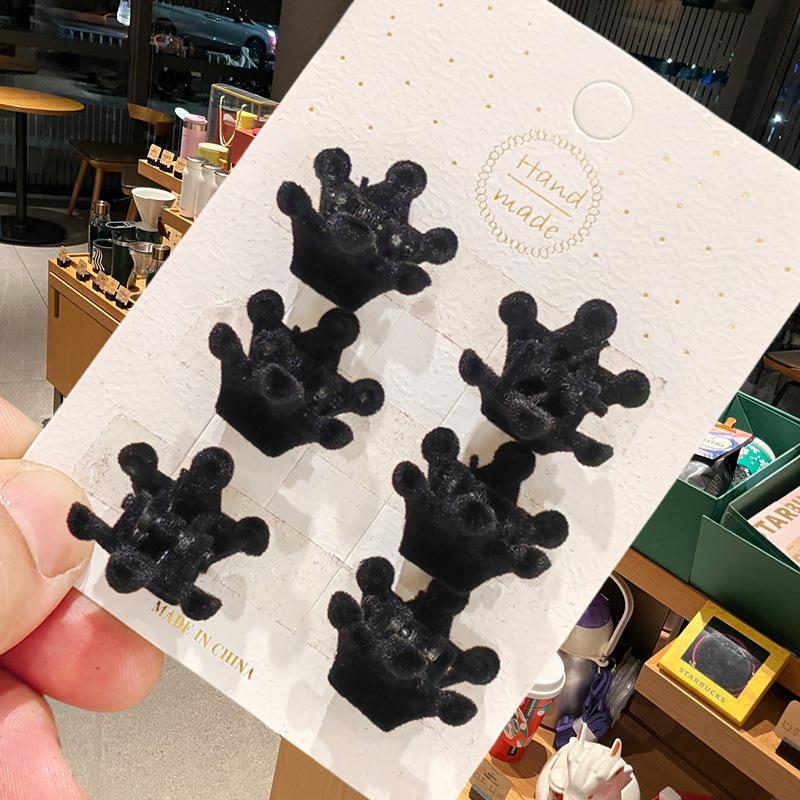 2024 Neue Herbst/Winter Beflockte Schleife Krallenklemme, Damen Haarspange für Pony