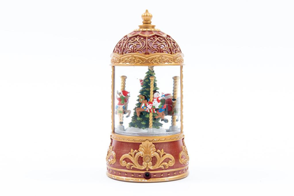Livelight Snowing Bubble LED Light Music Box Christmas Tokyo Candle Merry-Go-Round (8 Songs) Gift, Beautiful, Market,