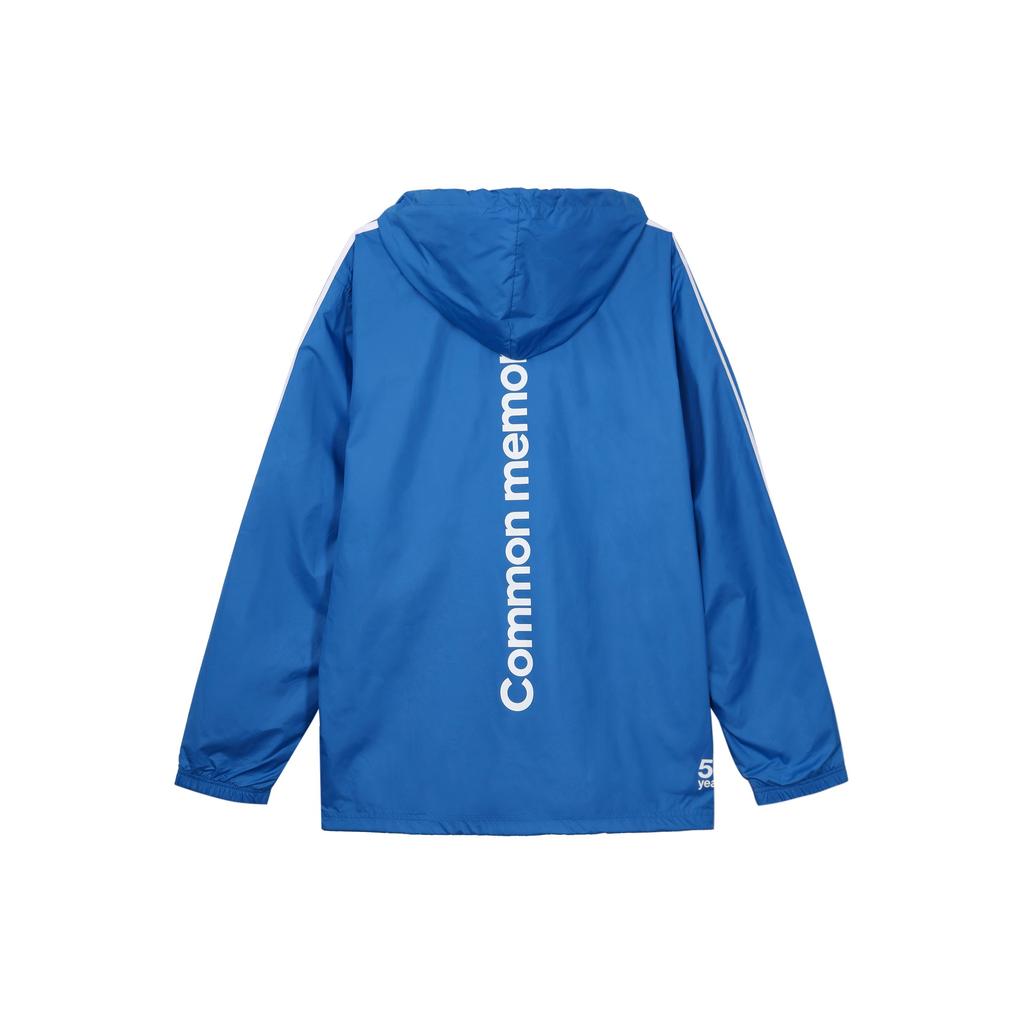 adidas Unifarbene Logo-Streifen Kapuzen-Zip-Jacke Herren Oberbekleidung Blau HC7131