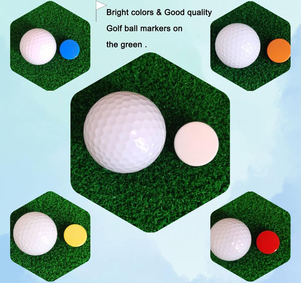 Adhere Golf Marker 50 Pieces Plastic Golf Ball Position Marker