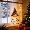 Winter Seasonal Landscaping Lighted Christmas Ceiling Hanging Decor, Pre-Lit Tree Bell Pendant with Decorations Warm LED, Porch Doorway Holiday