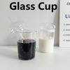 450ML Transparent Glass Iced Coffee Cup Ins Style Clear Glass with Lid and Straw Tea Cup Beer Juice Milk Water Cup Drinkware
