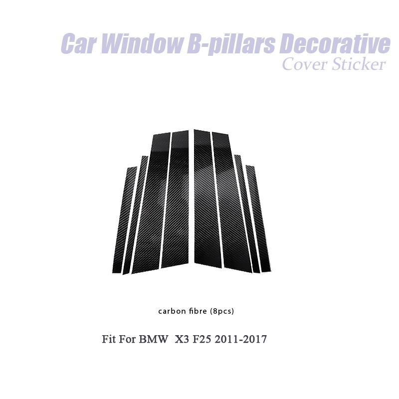 Carbon Fiber Car Window B-pillars Decorative Sticker For BMW X1 X3 X5 X6 Series 1 3 5 E90 F34 F07 Car Styling Trim