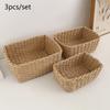 3Pcs Handmade Straw Woven Soft Round Paper Rope Storage Basket For Organizing Decorative Storage Bins Office Storage Box