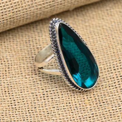 Indicolite Tourmaline Gemstone Handmade 925 Sterling Silver Ring Jewelry For Love