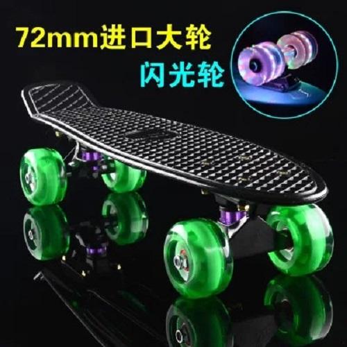 Penny Board Skateboard, Blinkande Hjul, Mini Fish Board, Stadscruiser, Retro Skate Scooter, Trendiga Kompletta Skateboards, 22"