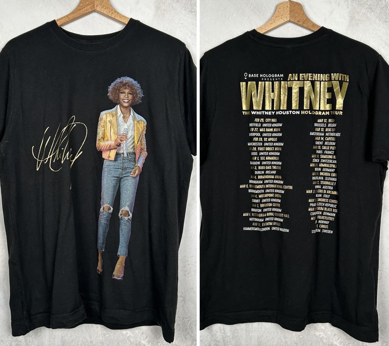 Vintage Whitney Houston Graphic Tee Tour Art Music S