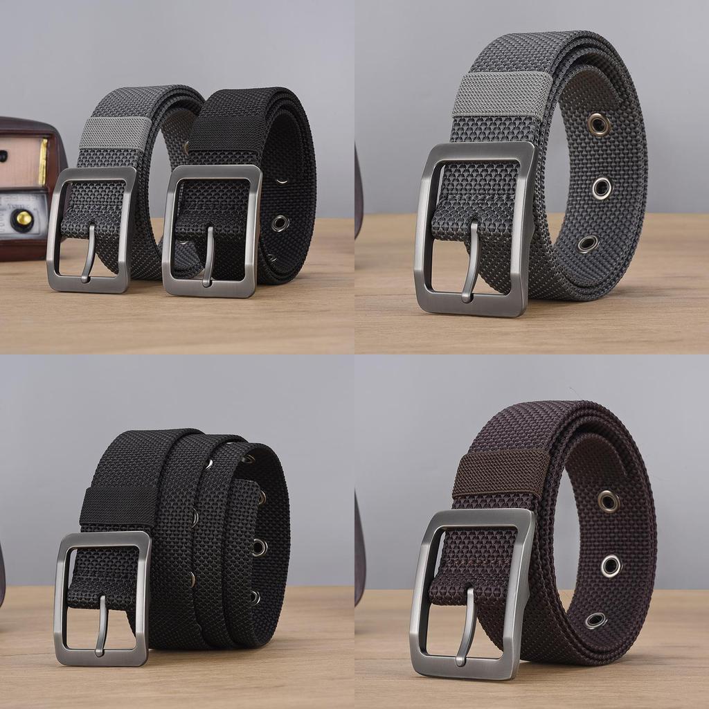 Durable Canvas Belt For Men With Electroplated Zinc Alloy Buckle And Casual Style For Office Use