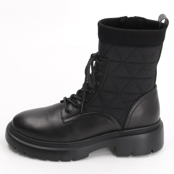 JILL STUART SHOE Fashion Boots, Lace-Up Quilted Short Boots 6591, Black