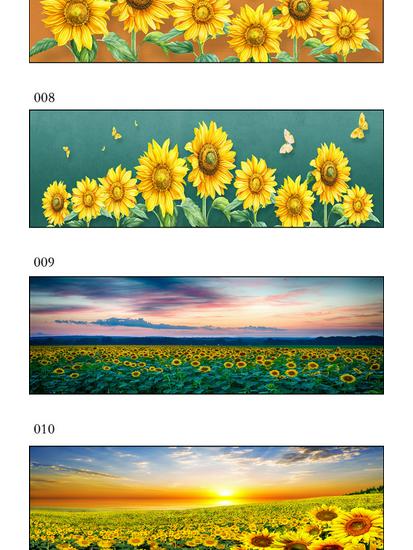 Sunflower Wall Art: Elegant Aluminum Alloy Frame for Living Room Décor