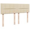 Box Spring Bed with Mattress Cream 140x190 cm Fabric