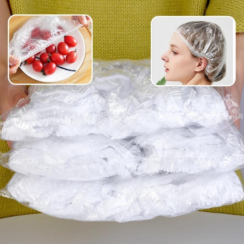 100pcs Disposable Food Grade Plastic Wrap - Fresh-Keeping Sealing Covers for Food Storage, Home Kitchen, Picnic, BBQ