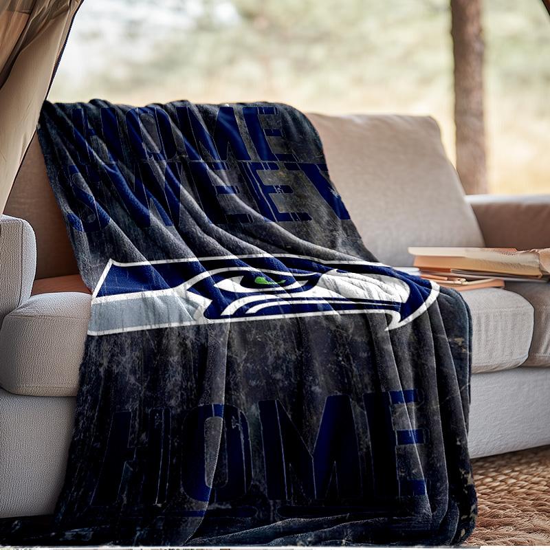 Seattle Seahawks Logo Blanket Outdoor Flannel Blanket for Camping, Hiking, Garden Parties, Picnic Essentials,gift for family and friends