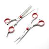 Foarfece profesionale pentru îngrijirea câinilor cu vârfuri rotunde de siguranță, foarfece pentru îngrijirea animalelor de companie curbate în sus din oțel inoxidabil din titan