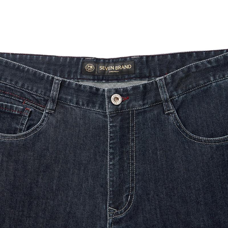 Qipai Men's Lycra Cool-Feel Straight-Leg Jeans