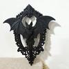 Gothic Style Wall Ornament 3D Printed Bat Hanging Decor, Vintage Frame Art, Creative Theme Decor Dark Sculpture for Halloween Home Living Room Bedroom