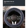 Auto-Lenkrad-Abdeckung, Schutz, Dekoration, warm, super dick, Plüsch, weich, schwarz, Lenkradbezug für Damen und Herren