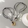 European And American Personality Design Sense Irregular Circle Pendant Necklace Temperament Simple Knot Tie Rope Accessories