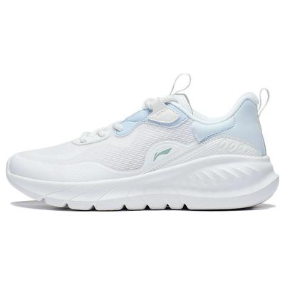 Li Ning Easy Fit Fle Cushioning Abrasion Resistant Breathable Low Top Casual Running Shoes Women's White Blue ARST074-3