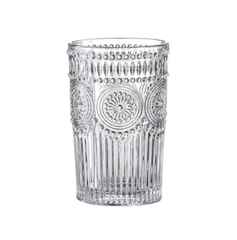 

1ps 350ml Nordic Phnom Pennom Penh glass retro sunflower witch cup water densified juice cup family wine breakfast cup wine cup advertising glass | En