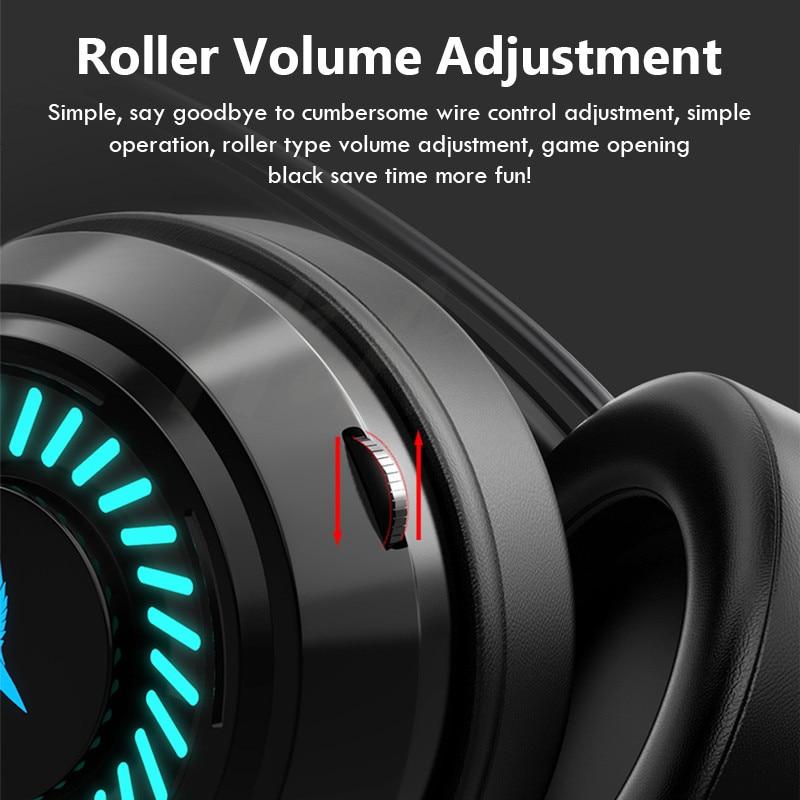 2020 Gaming Headsets Gamer Headphones 7.1 Surround Sound Stereo Wired Earphones USB Microphone Breathing Light PC Laptop Game Headset