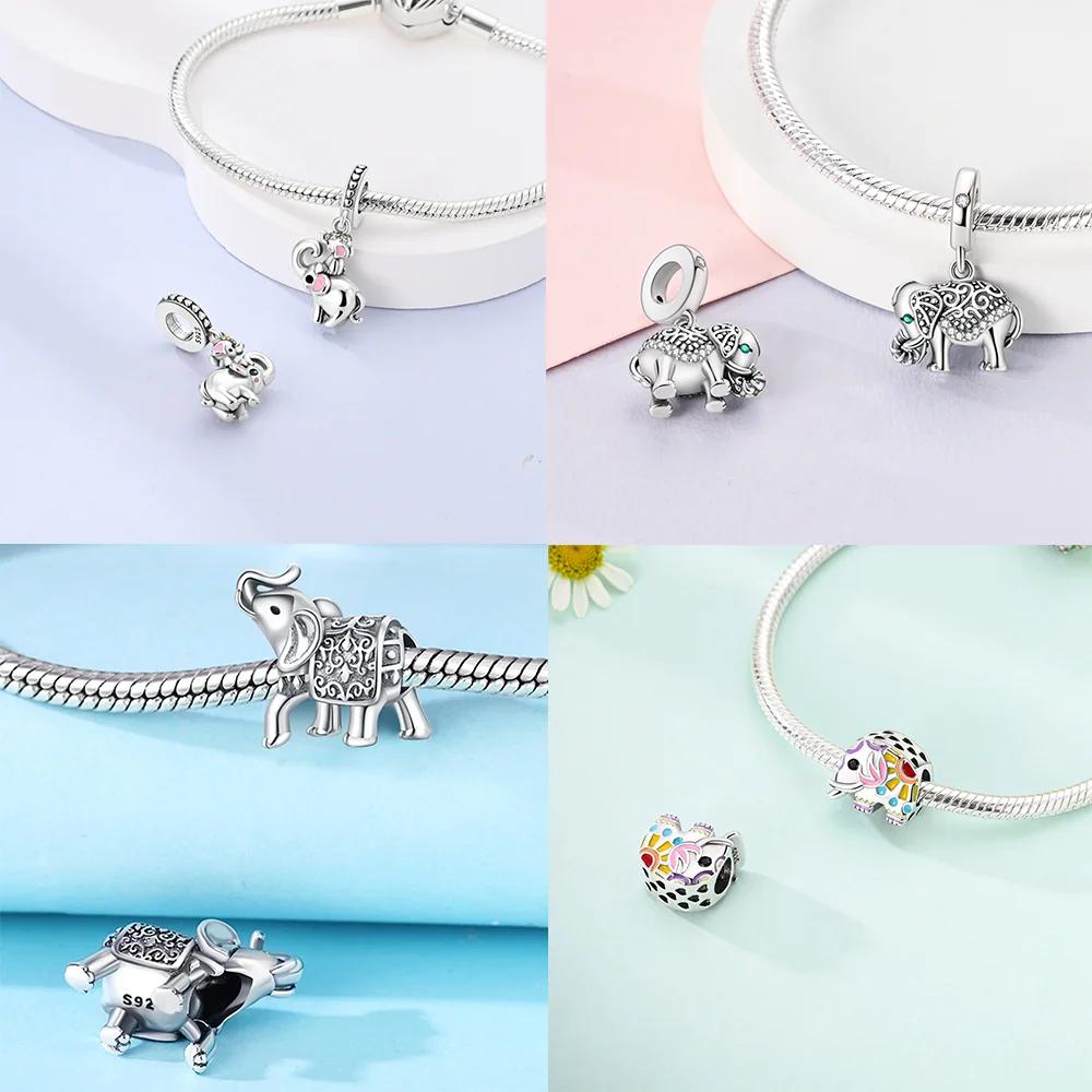 Charm Bead Charms Plata Elephant Squirrel Tiger Bead Charms for Charm Bead Charms copper Bracelets Bead Charms Jewellery Making Womens Gift