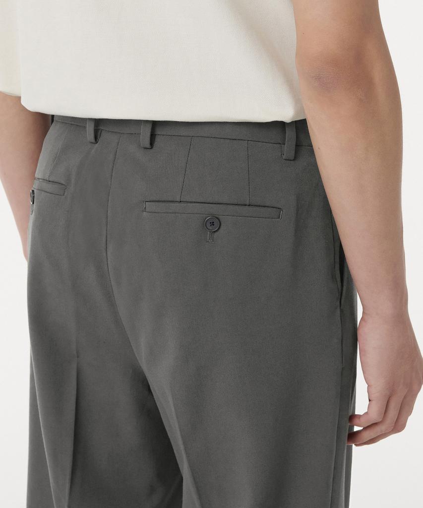MUSINSA STANDARD Wide Hidden Banding Slacks [Light Khaki]