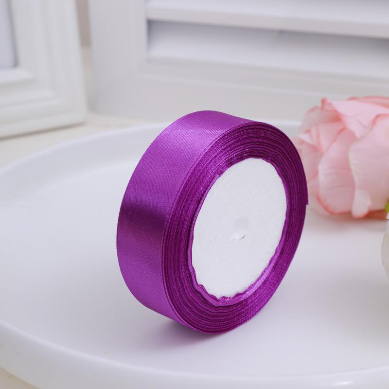 2.5cm Polyester Satin Ribbon for Cake Decoration, DIY Handmade Gift Box, and Gift Packaging.