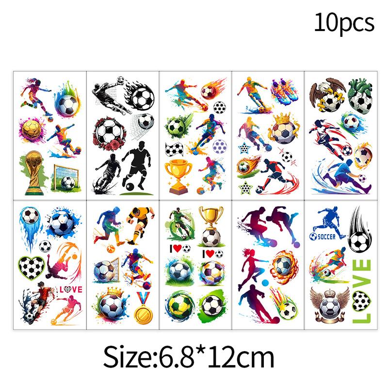 Sports Theme Tattoo Sticker Football Game Fans Luminous Temporary Tattoo Stickers Waterproof Party Makeup Face Stickers