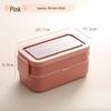 Nordic-Style Stainless Steel Lunch Box with Compartments, Fork, and Spoon - Microwave Safe