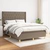 Exclusive House - Slatted Bed Base with Taupe Mattress 140x190 Cm Fabric