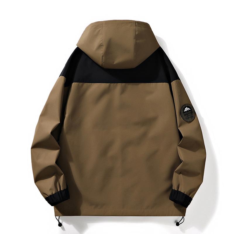 Autumn New Men's Coat Color Matching Loose Large Size Casual Jacket Daily Versatile Trendy Jacket for Men