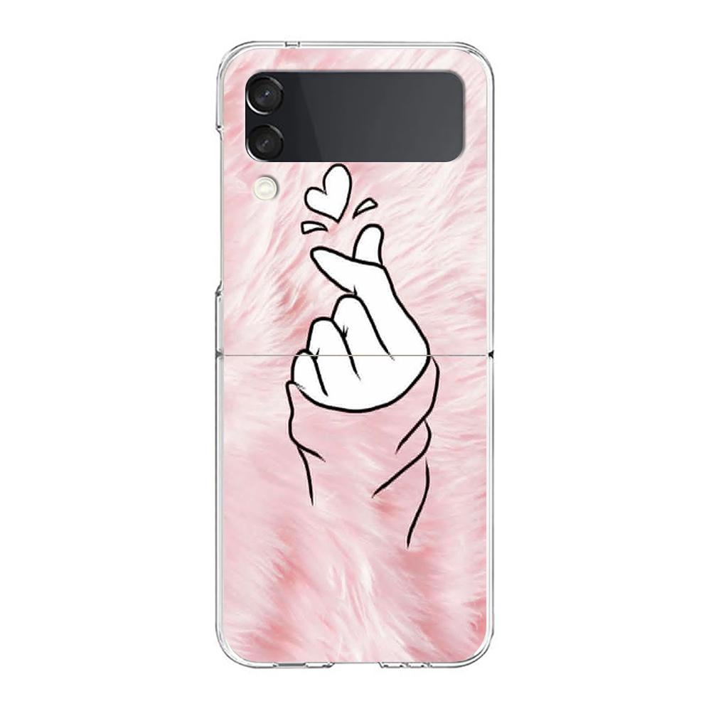 Rose Gold Pink Marble Queen For Samsung Galaxy Z Flip 3 4 5 Hard Folding Clear PC Phone Case For Samsung Z Flip3 Cover Bumper