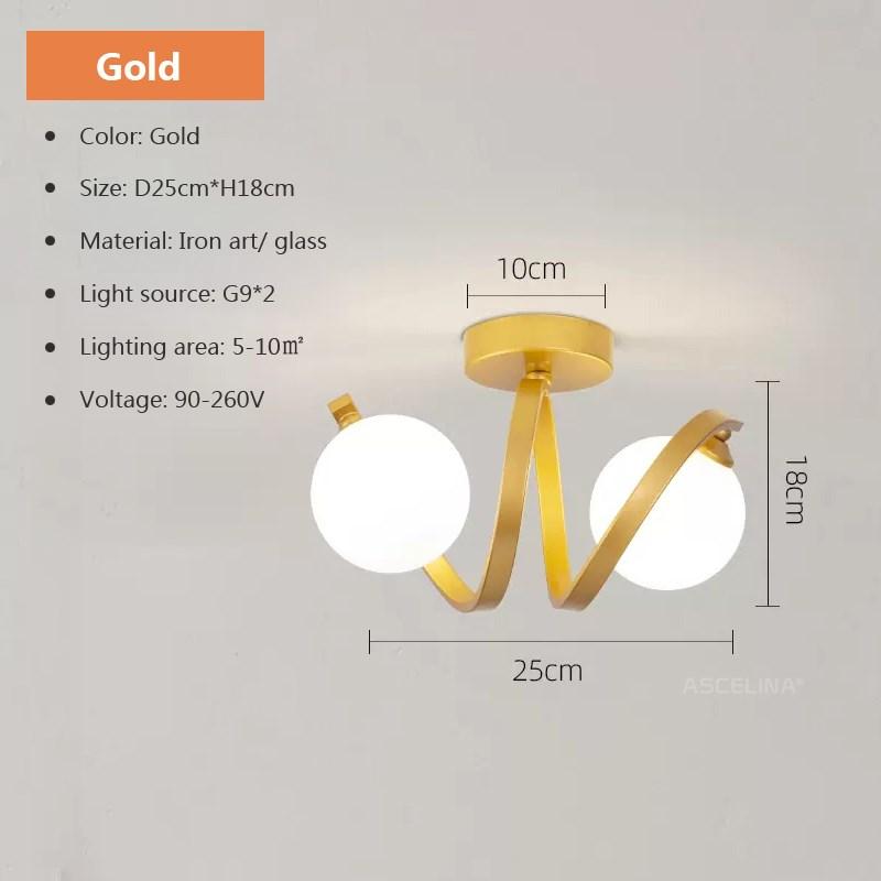 Modern Glass Ceiling Light Minimalist Black Gold 1/2 Heads Indoor Lighting For Hallway Aisle Balcony Entryway Cloakroom Fixtures
