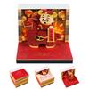 3D Wealth God Memo Pad Fortune Horse Paper Sticky Notes Chinese New Year Desk Decor Collection Paper Art Notes Cube with Light