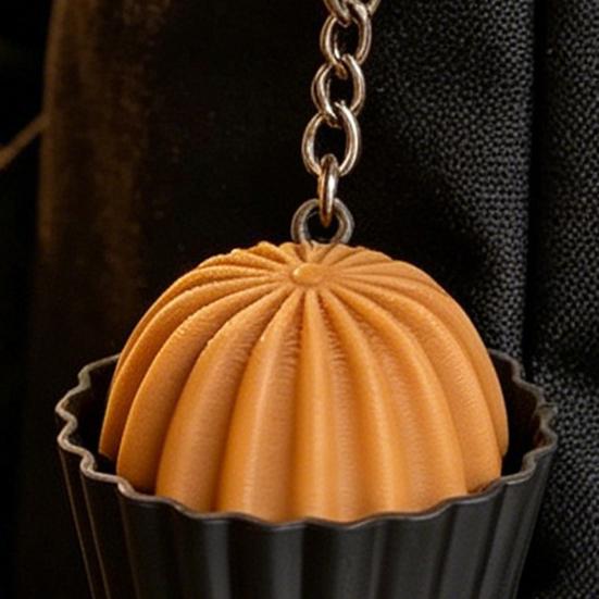 3D-gedruckter Dessert-Klicker-Schlüsselanhänger Stressabbau Cupcake-Dekompressionsknopf Fidget-Schlüsselring Tasche Rucksack Geldbörse Anhänger