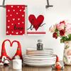 Artoid Mode Red Heart Love Kitchen Towels Dish Towels, 18x26 Inch Anniversary Wedding Farmhouse Decoration Hand Towels Set of 2