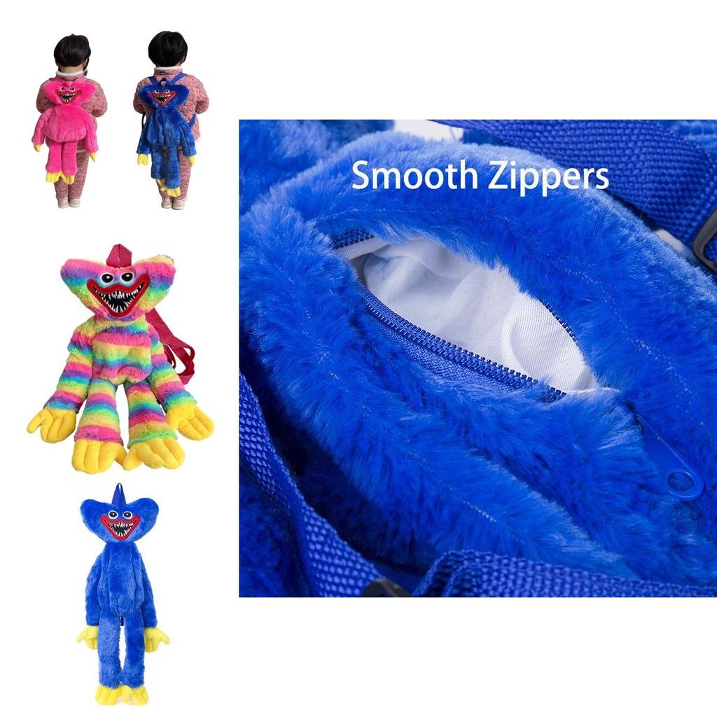 Mochila de Peluche Poppy Playtime Suave y Adorable Huggy Wuggy Bolso Escolar Para Niños