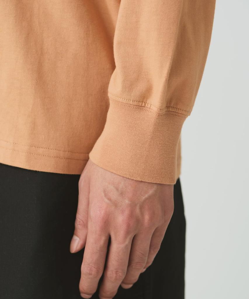 Snow Peak Soft Cotton Relaxed Logo Cut and Long and Size Orange L/S T-Shirt TS-25AU010, Sew, Sleeve, Men's Women's, M,