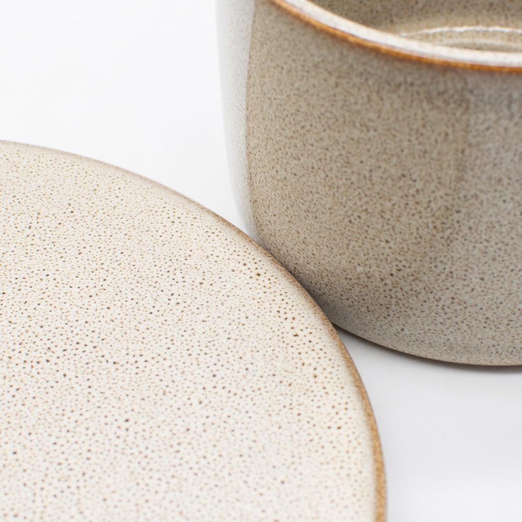 Aito Seisakusho Coffee Cup and Plate Mino Dishwasher Made in Product Number 113514 "ITSUMO Itsumo" Set, Approx. 250ml, Beige, Ware, Safe, Japan,