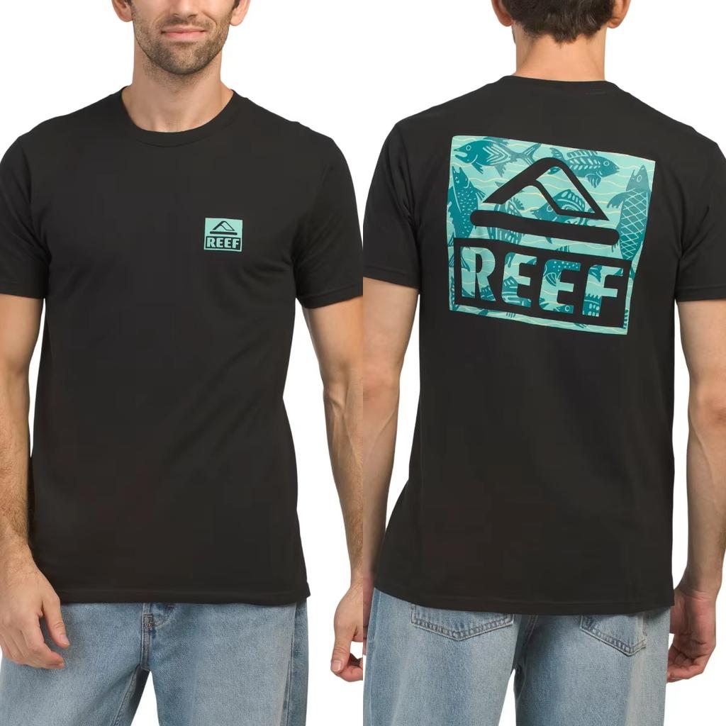 Men's T-shirt Reef Brand Print Casual Pure Cotton Oversized Y2k Tops Women's Short Sleeve Crew Neck Tee Comfortable Vacation Top