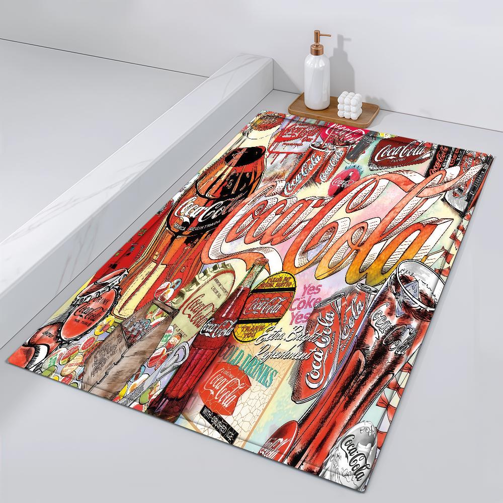 Soda Door Mat Bedside C-Coca Entrance Bath Floor Decoration Corridor Cola Door Mat Carpet Living Drink Room Balcony