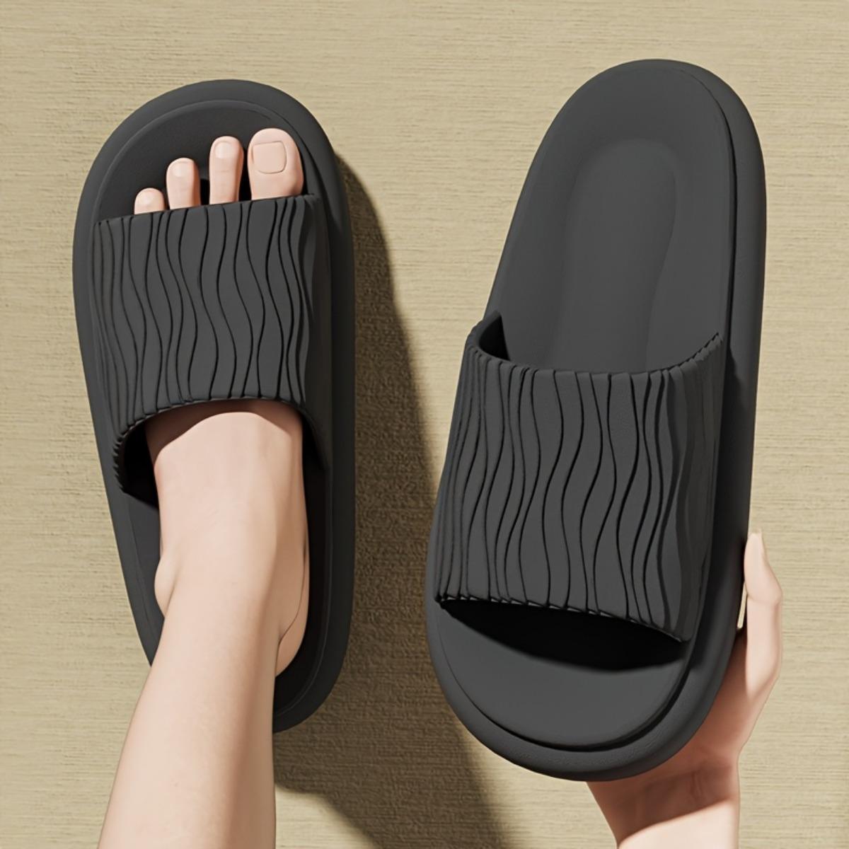 

Тапочки з товстим низом EVA, повсякденні босоніжки з відкритим носком, м’які та зручні, нековзкі, зносостійкі, середній каблук, Four Seasons, пари 40-41